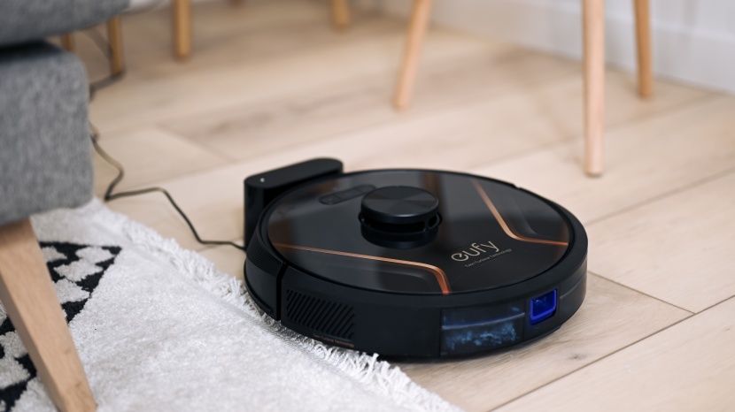 eufy robovac x8 hybrid - the x8 has a small docking station.