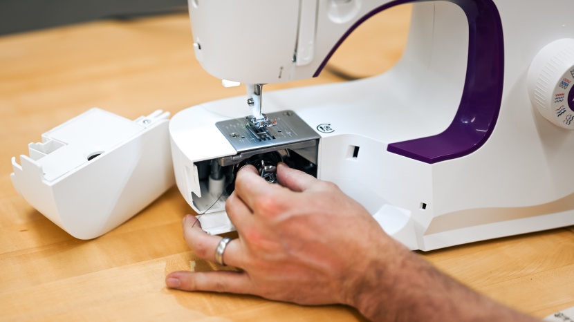 singer m3500 - this machine has a front-loading bobbin, which can be tricky to get...