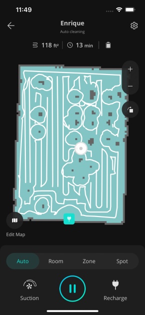 a saved room map.