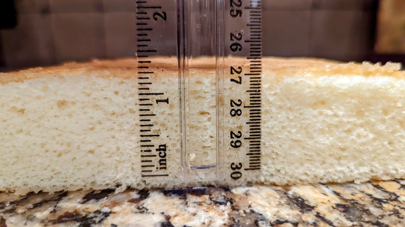 kitchenaid artisan mini - checking the rise on our lemon chiffon cake. the artisan mini's cake...