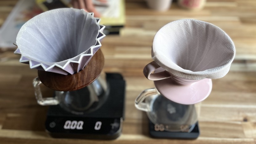 pour over coffee maker - the ceramic material of the v60 and origami produce the...