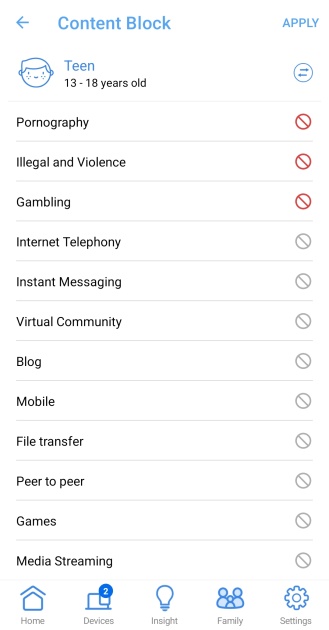 the zenwifi has a large selection of content that can be blocked...