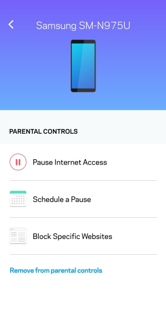 for each device in the parental controls, the admin can pause...