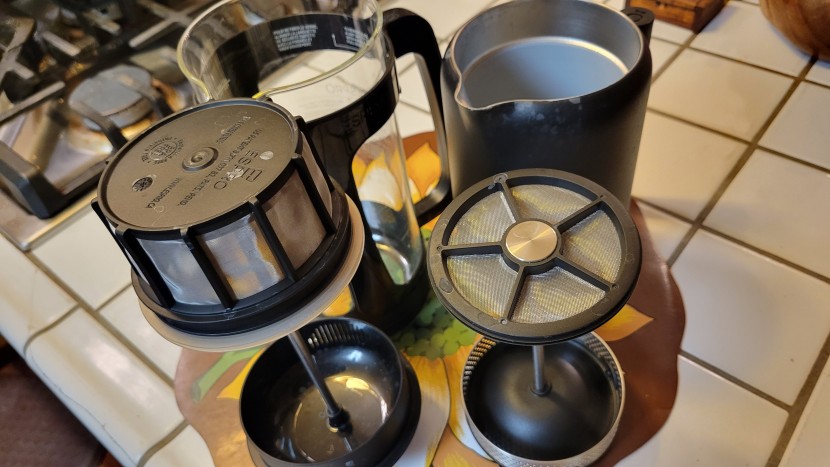 french press - the espro p3 (left) and the fellow clara (right) both have silicone...