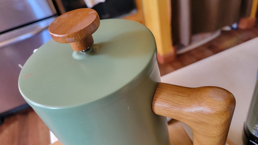 french press - polivar french press showing off its beautiful teak accents. here...