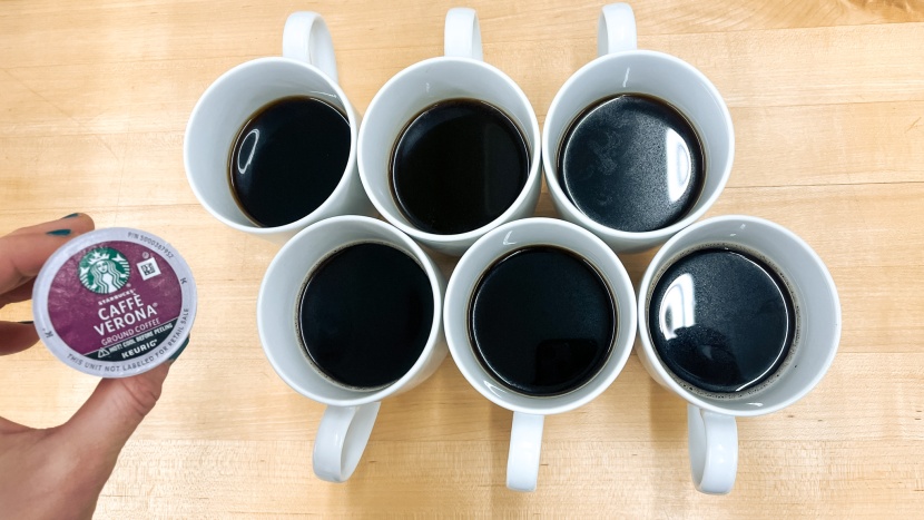 we brewed back-to-back cups of coffee, noting the flavor and texture...