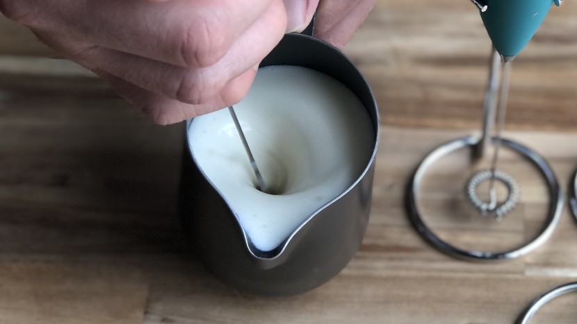 with a little practice, hand frothers can produce silky microfoam.