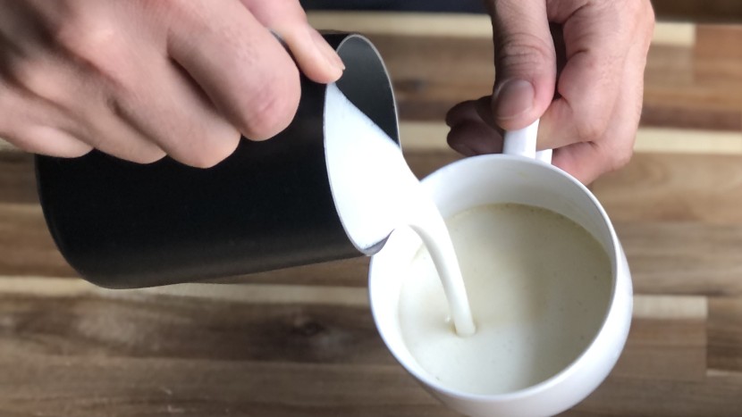 to test each frother quality we attempted to pour latte art with...