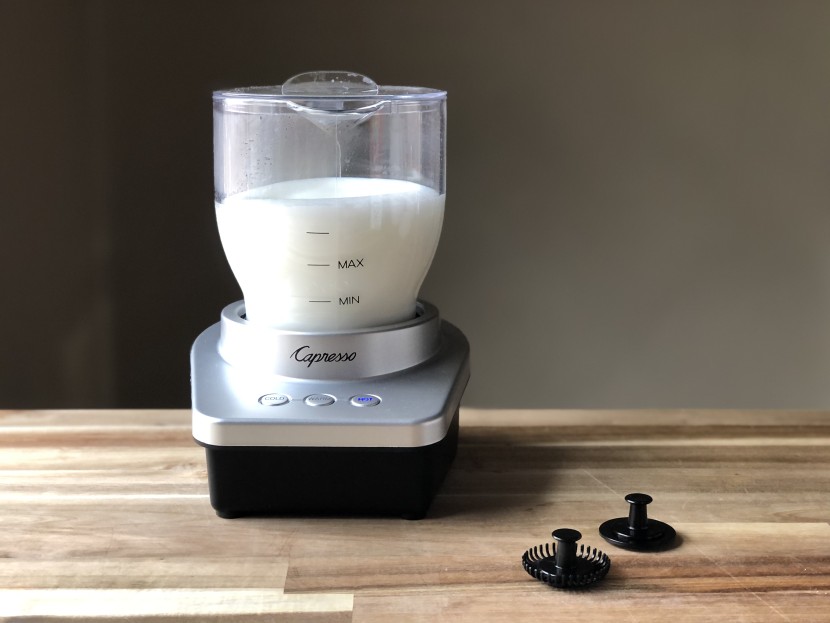 milk frother - the capresso froth max comes with a cappuccino disk and latte disk...