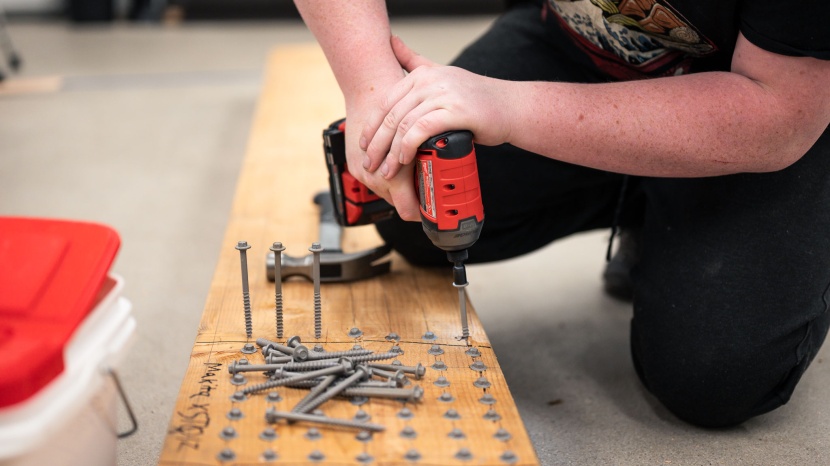 we drilled hundreds of ledger screws.