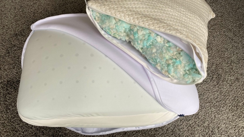 pillow for side sleepers - showcasing different fills. some pillows are made from solid pieces...