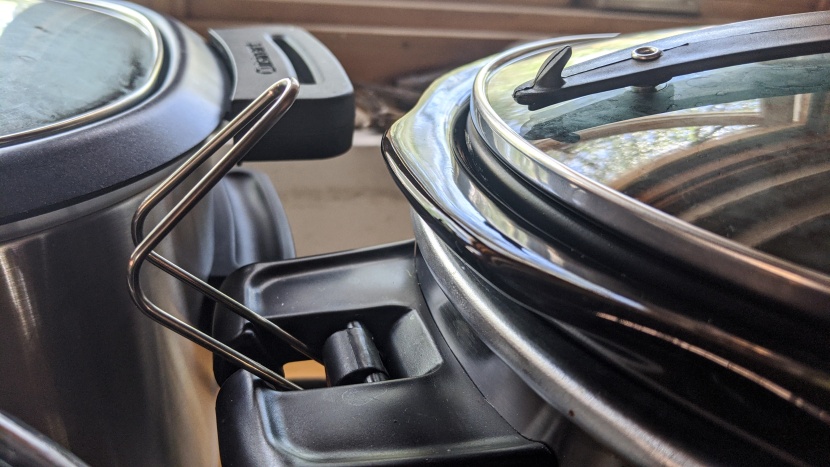 crock-pot 6-quart cook & carry - this slow cooker has extra long plastic handles to help avoid burns...