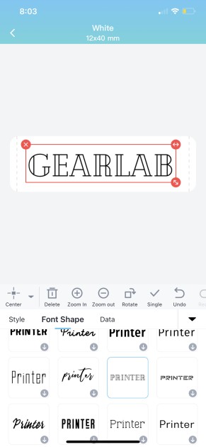 the phomemo mobile app has a large selection of fonts that can be...