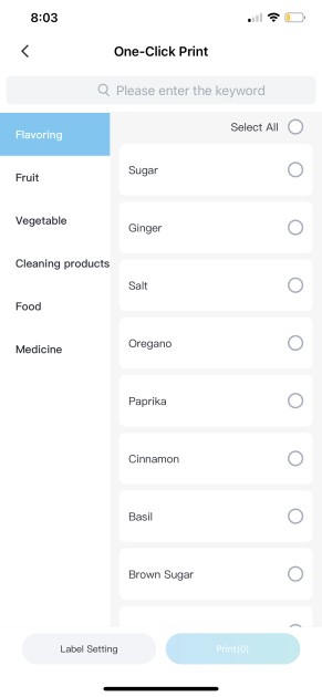 the phomemo d30 has a one-click print menu option that has commonly...