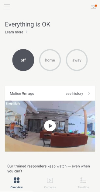 simplisafe offers several modes with customizable settings.