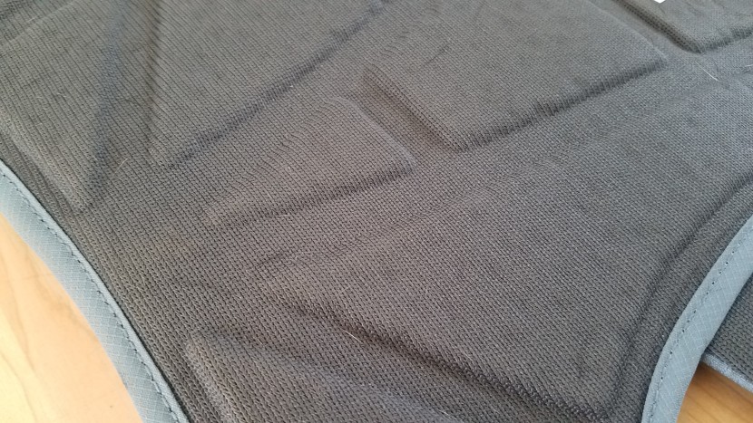 the ruffwear web master uses a thin breathable fabric over a foam...