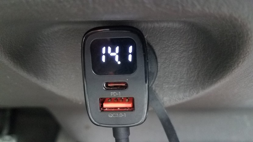 car charger - the simple yet clever and useful voltmeter built into this model is...