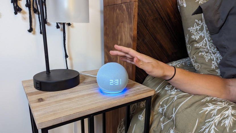 alarm clock - you can snooze the alarm with a tap of the finger, or by just saying...