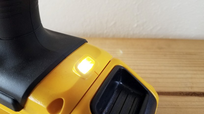 the dewalt 20v includes an led work light located at the bottom of...