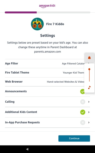 advanced settings within the fire 7's menu allow for more control...