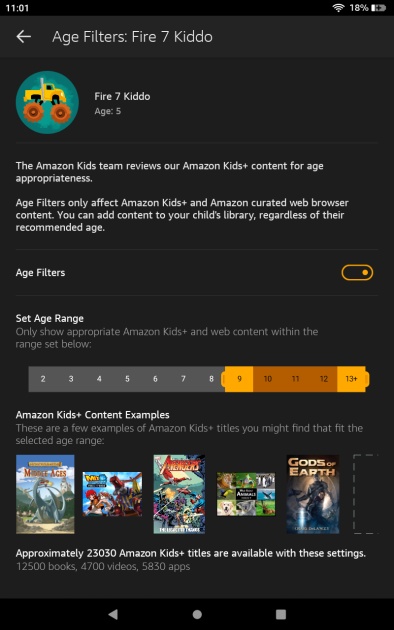 through the parental controls, content can be filtered by age with a...