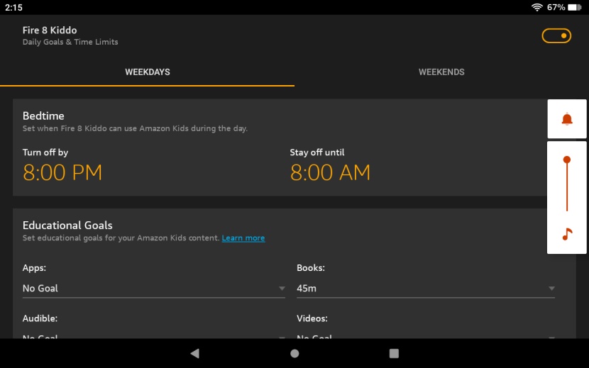 weekend and weekday schedules can be created individually. here, you...