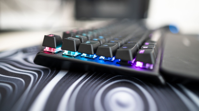 steelseries apex pro - the keyboard primarily lights up the letters while delicately...