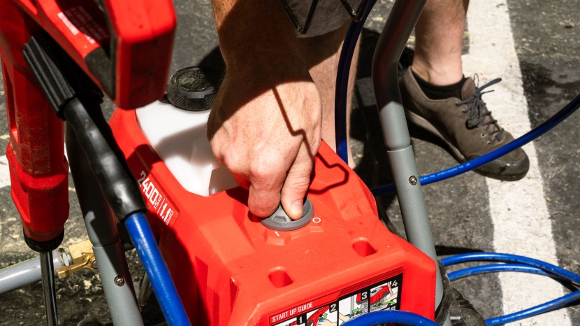 craftsman cmepw2400 - turning the machine on doesn't mean it's making noise. it only runs...