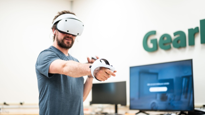 the playstation vr2 in action.
