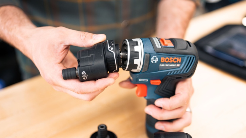 bosch 12v flexiclick 5-in-1 drill driver system gsr12v-300fcb22 - multiple angle changing attachments are relatively easy to change.
