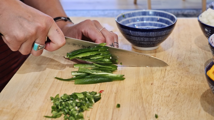 slicing and dicing with all our friends and family.