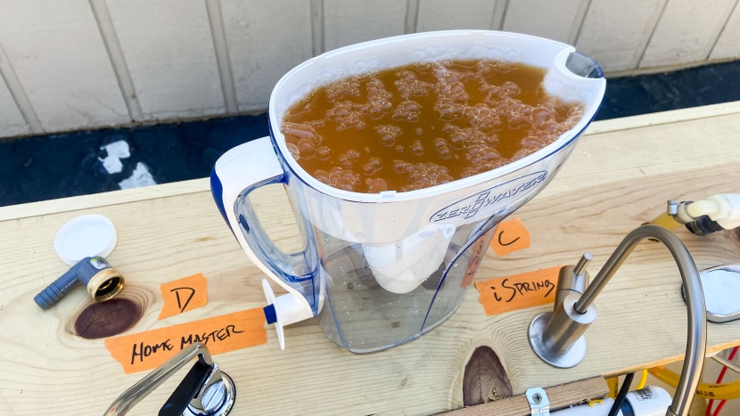 zerowater 10-cup 5-stage pitcher - our preliminary water concoction. the model made this brown slurry...