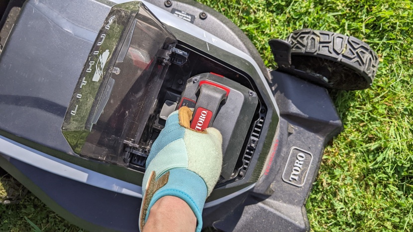 lawn mower - batteries are easy to use and recharge, but the process does take...