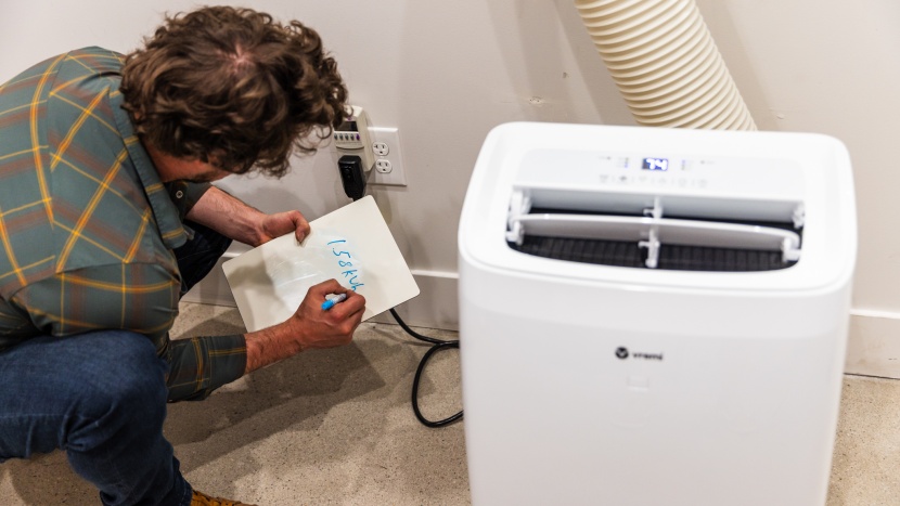 portable air conditioner - we used a watt meter to capture energy consumption over the course...