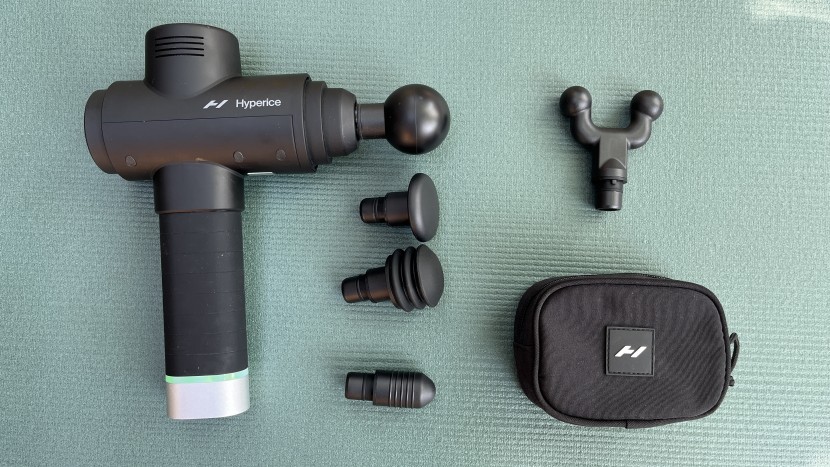 massage gun - the hypervolt hyperice pro 2 comes with five different massage heads...