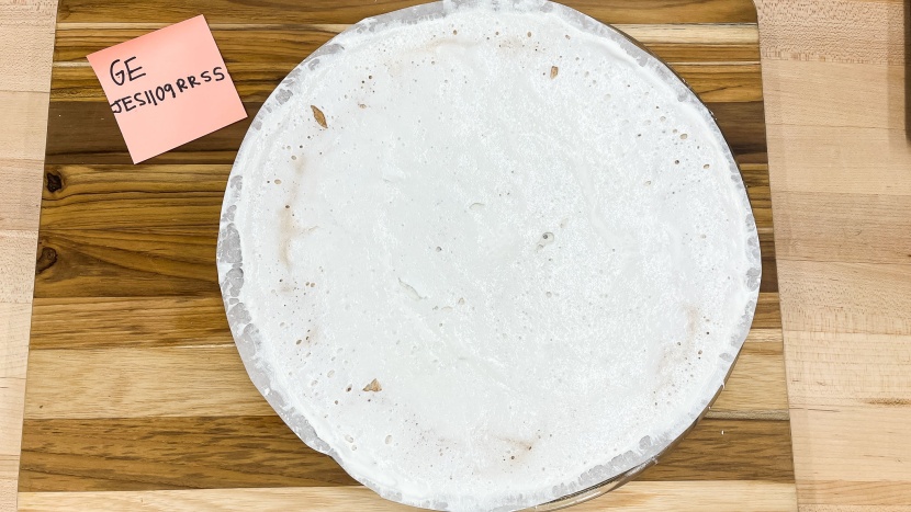 even tone throughout, if not a tad pale in the center.