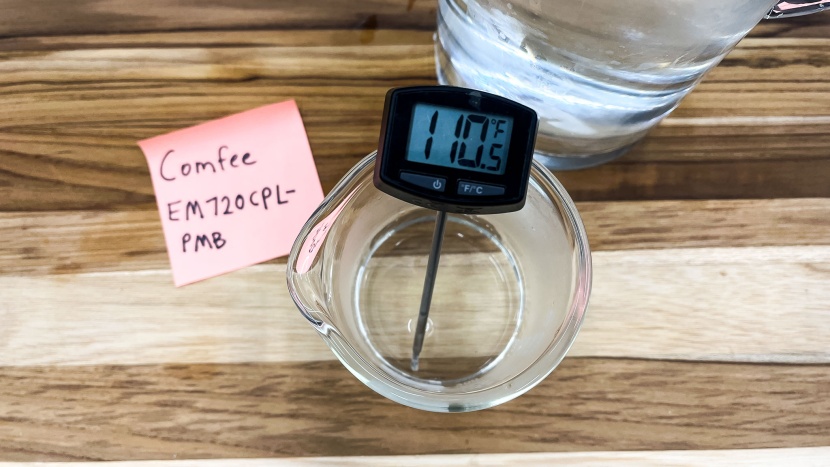 comfee em720cpl-pmb - measuring the water&#039;s final temperature following 45 seconds of...