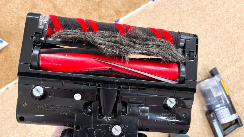 shark stratos cordless - over time, pet hair could accumulate between the two rollers, having...