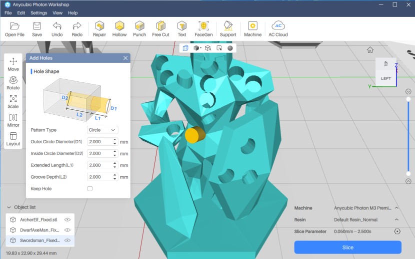 anycubic photon m3 premium - a screenshot from anycubic&#039;s proprietary slicer software.