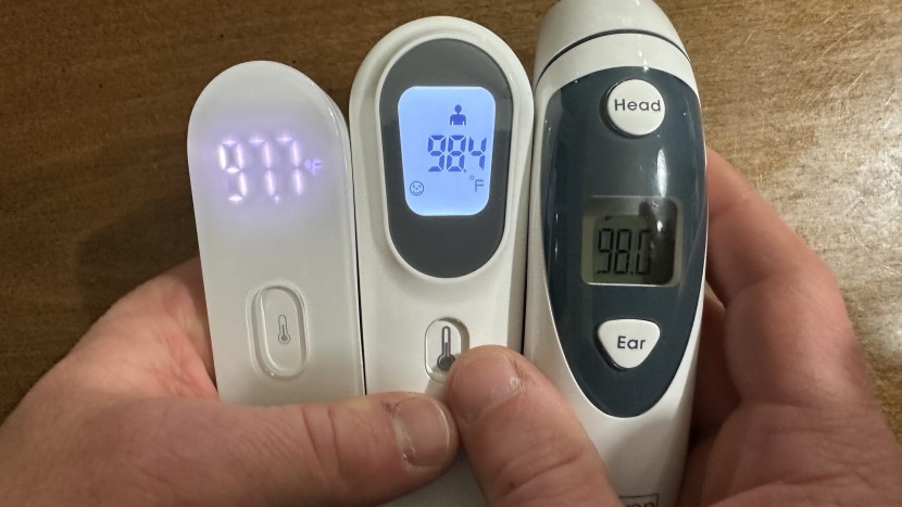 thermometers with backlights or light-up lcds are the easiest to see...