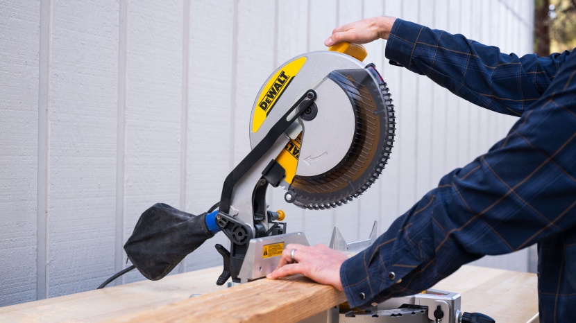 this compact miter saw is perfect for making smaller, precise chop...