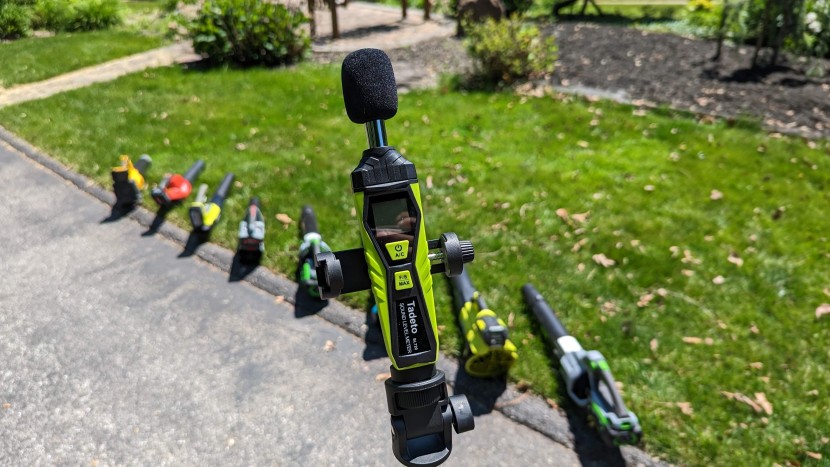 leaf blower - our spl meter measured the sound produced by each blower at full...