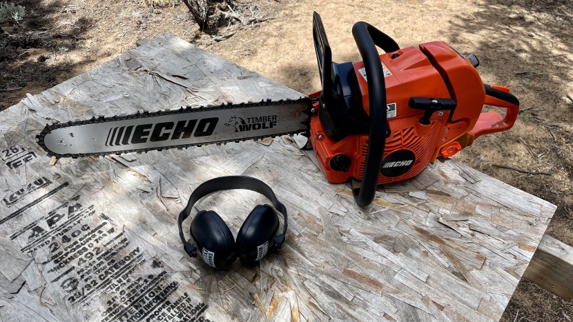 echo cs 590 - proper ear protection is a must when operating chainsaws.
