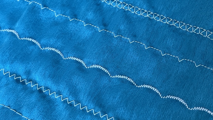 stitch samples on delicate chiffon.