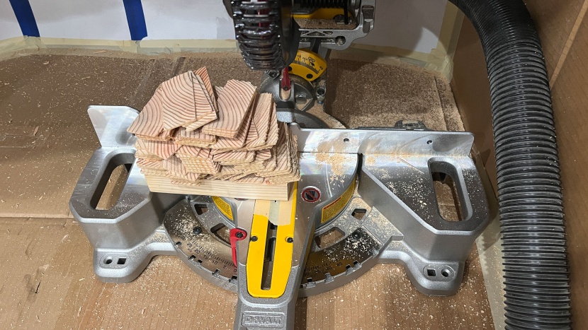 here our test team is working through 100 cuts along a 2x4 to test...