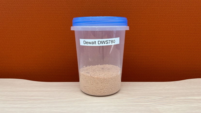 dewalt 12-inch double-bevel sliding compound dws780 - the saw produced a similar amount of dust compared to the average...