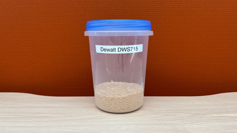 dewalt 12-inch single bevel compound dws715 - after meticulously sweeping up the sawdust, the dws715 left 1.17...