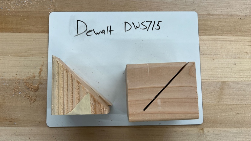 dewalt 12-inch single bevel compound dws715 - this model could make a 45-degree bevel cut through the thickness of...