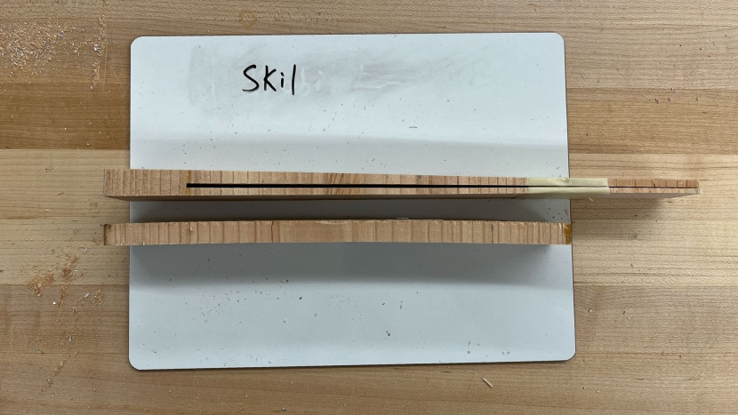 the skil saw demonstrated its impressive cross-cut capacity by...