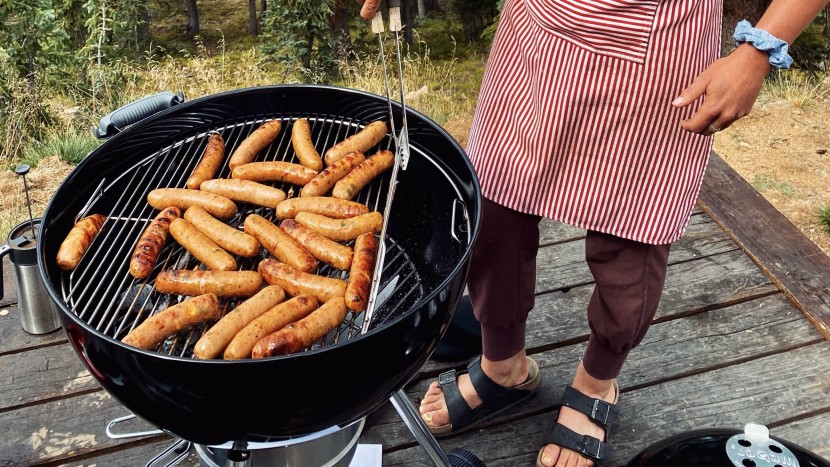 charcoal grill - the weber original kettle is hard to beat when grilling for a crowd.